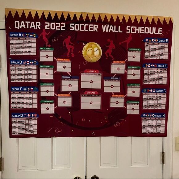 Qatar 2022 Soccer Wall Schedule (New) - Picture 1 of 4